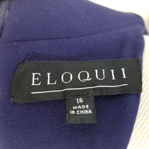 ELOQUII Wrap Front Asymmetrical Hem Dress Jersey - Picture 7 of 8